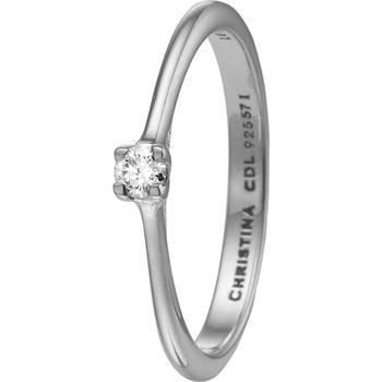 Model 8.1.A, klassisk solitaire ring med 0,10 ct labgrown diamant hos Guldsmykket.dk